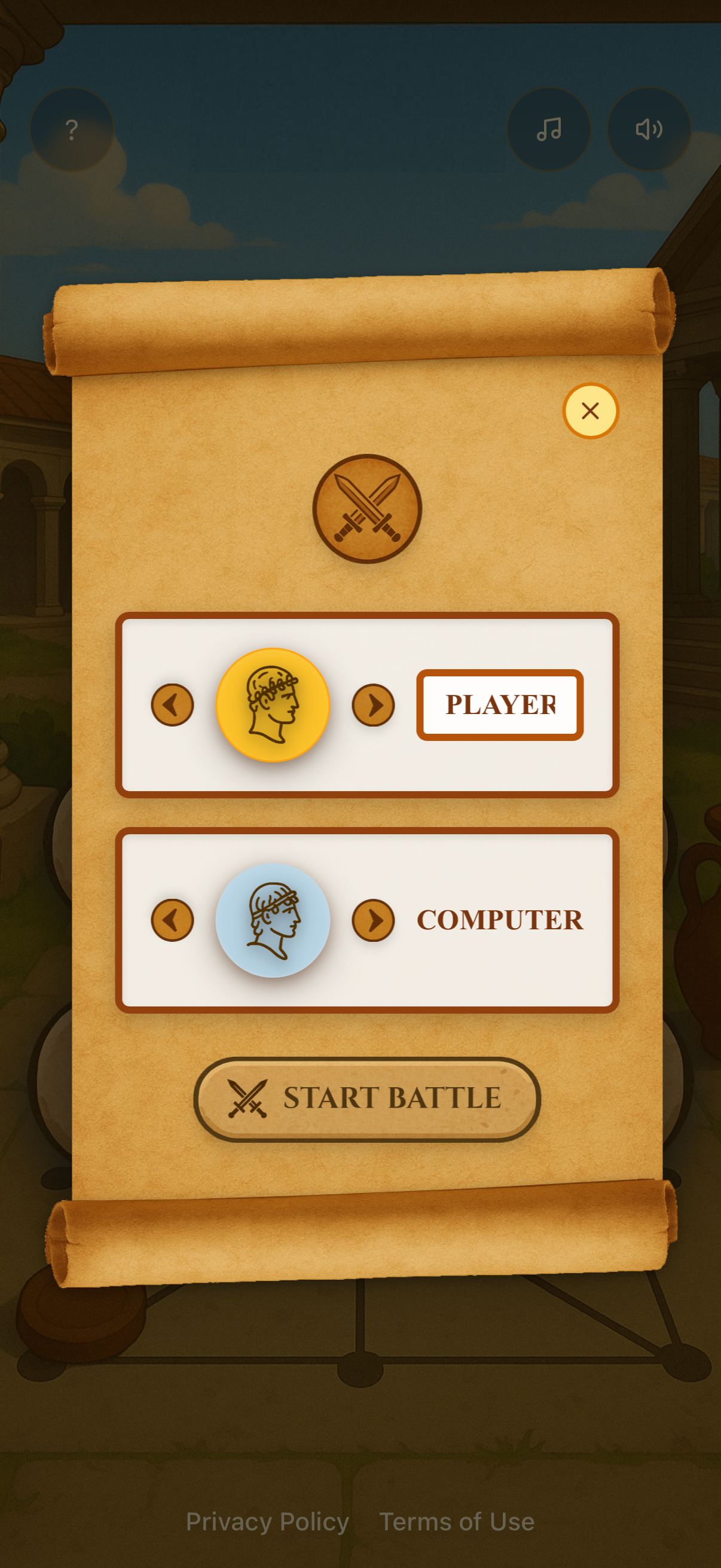 Place Your Pieces screen in 3 Men's Morris
